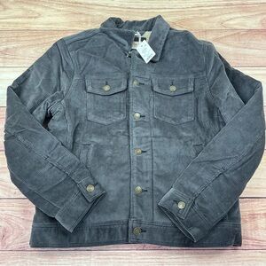 NWT Marine Layer Jacket Mens M Faded Black Boise Corduroy Sherpa Trucker Shirt